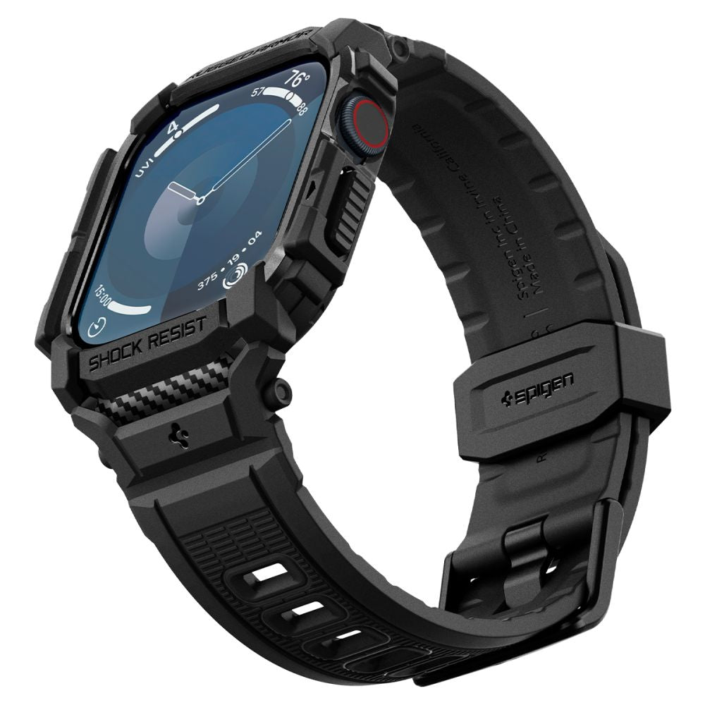 Spigen Rugged Armor dėklas Apple Watch 10 46mm – juodas -- Apple Watch 10 (46mm)