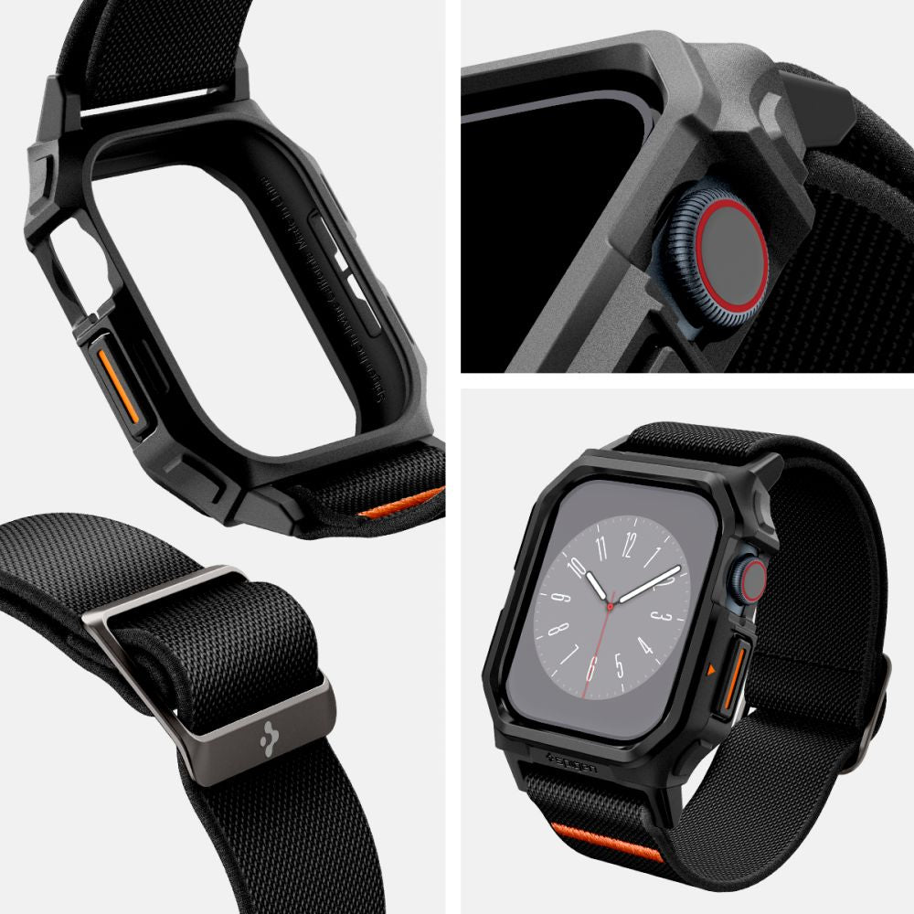 Spigen Lite Fit "PRO" dirželis Apple Watch 10 42mm - juodas