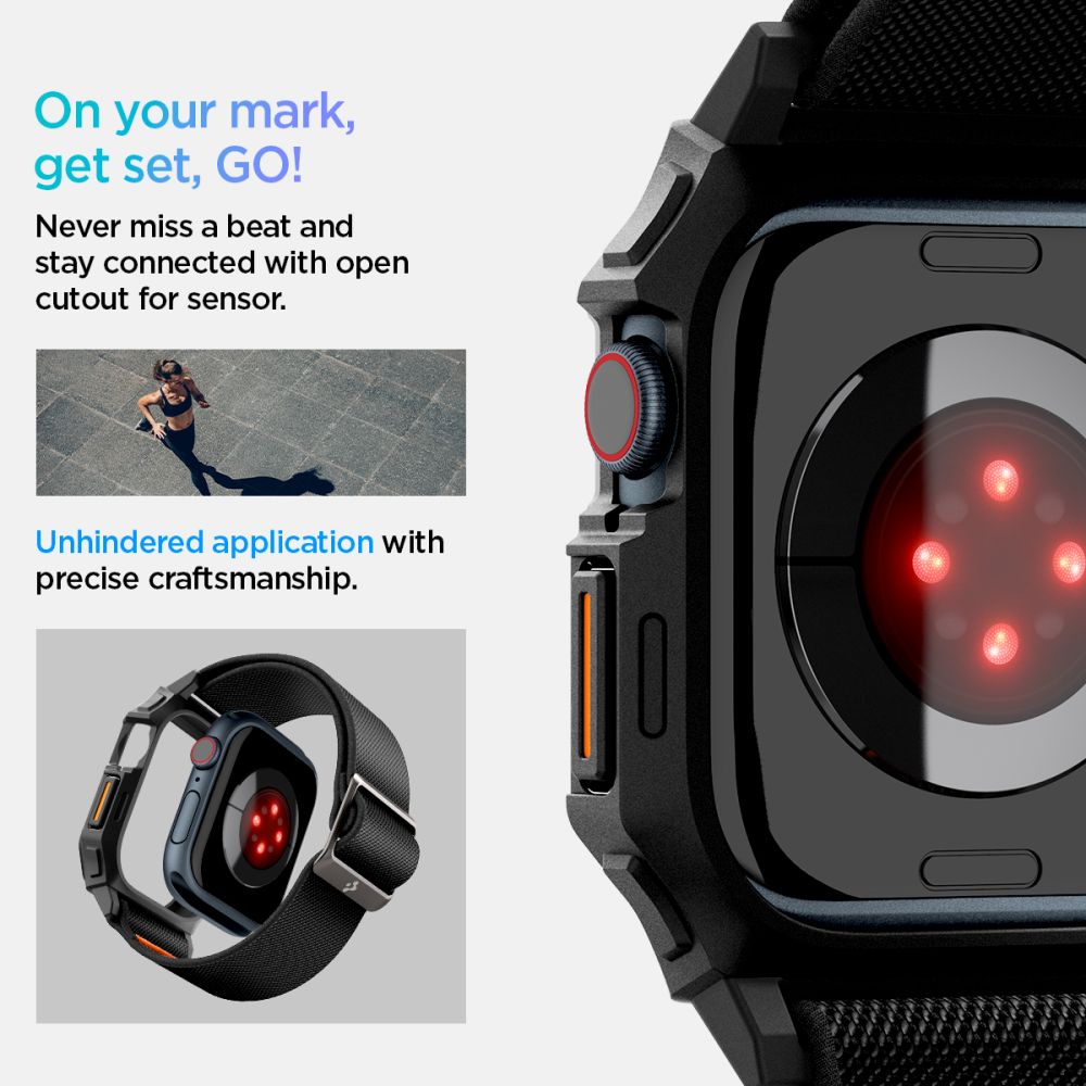 Spigen Lite Fit "PRO" dirželis Apple Watch 10 42mm - juodas
