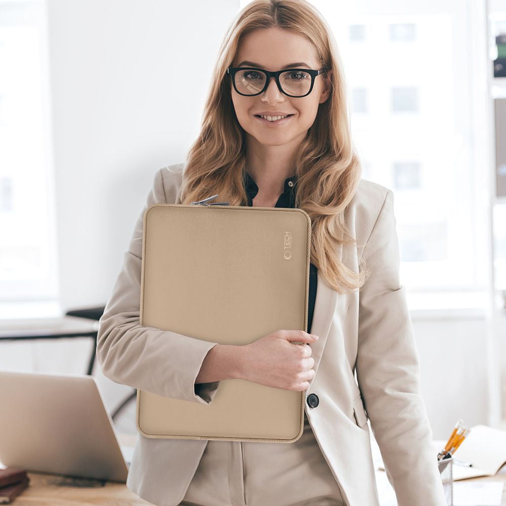 Tech-Protect Neoslim 13-14" nešiojamojo kompiuterio krepšys – smėlio spalvos -- Laptop Bags