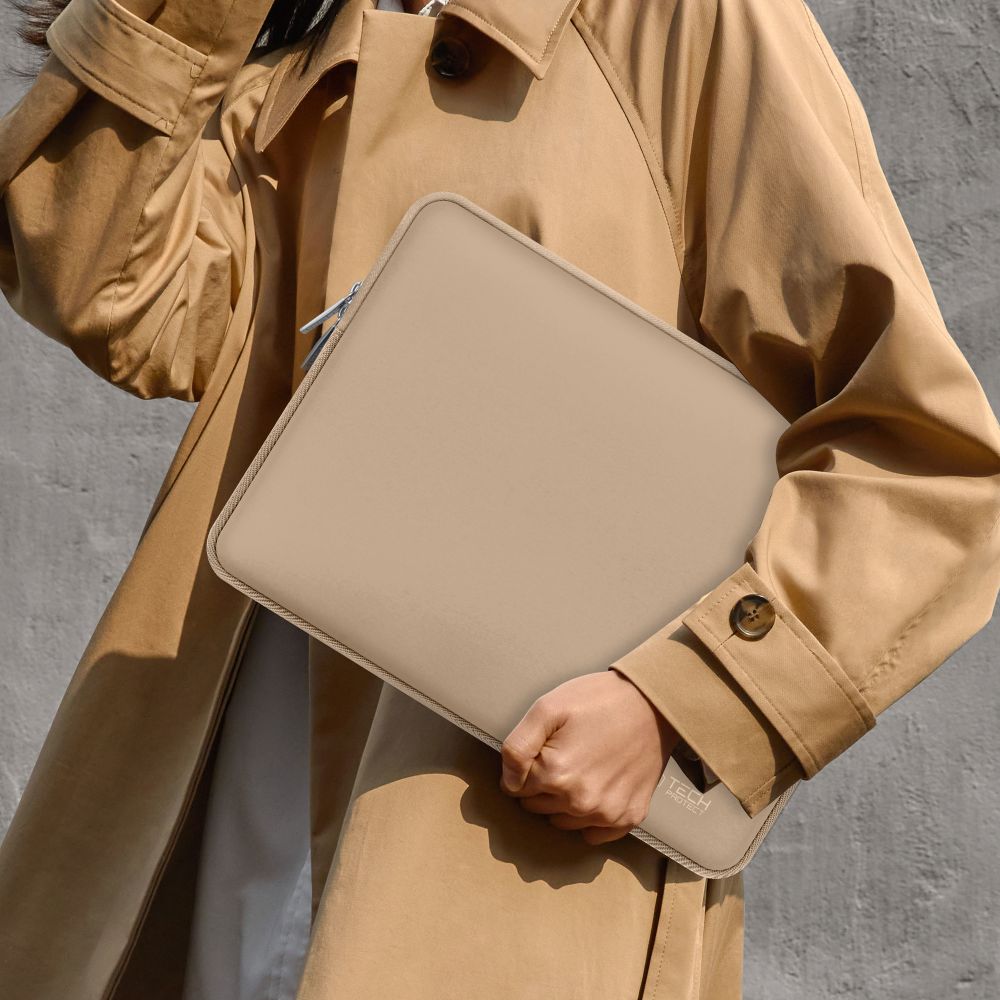 Tech-Protect Neoslim 13-14" nešiojamojo kompiuterio krepšys – smėlio spalvos -- Laptop Bags