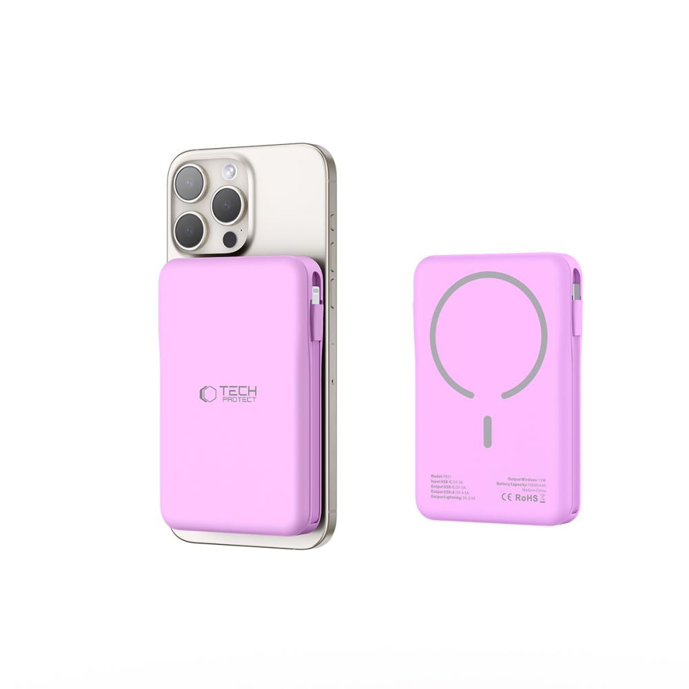 Tech-Protect išorinė baterija PB31 MagSafe 10000mAH - violetinė -- Powerbanks