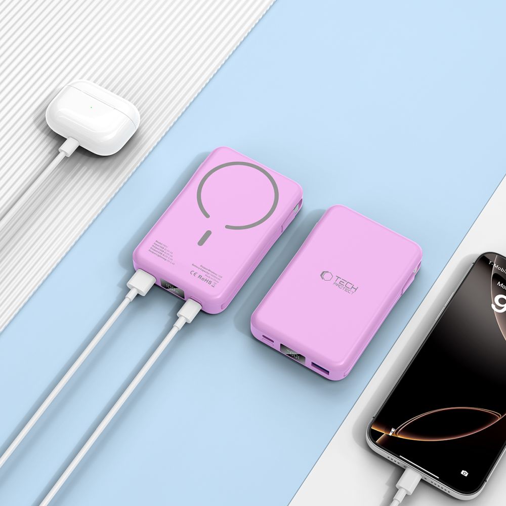 Tech-Protect išorinė baterija PB31 MagSafe 10000mAH - violetinė -- Powerbanks