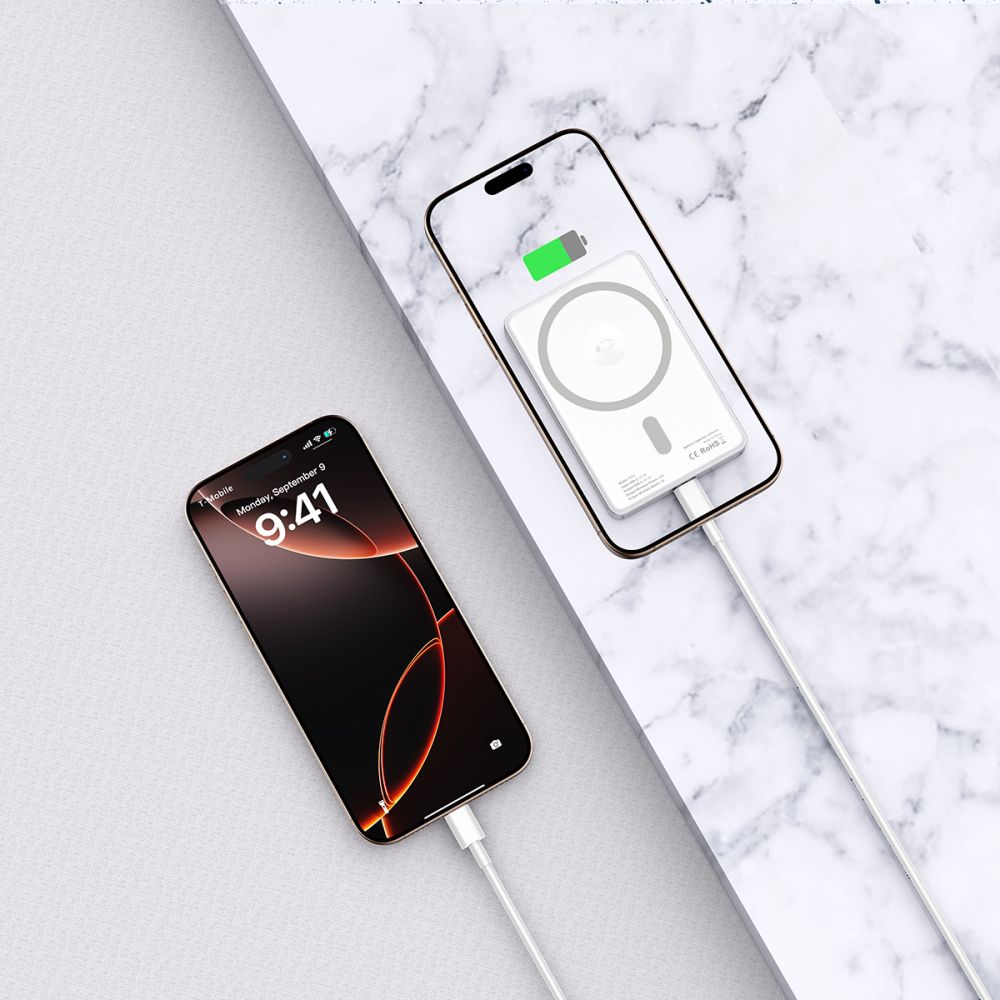 Tech-Protect išorinė baterija PB33 LifeMag MagSafe 5000mAH - sidabrinė -- Powerbanks