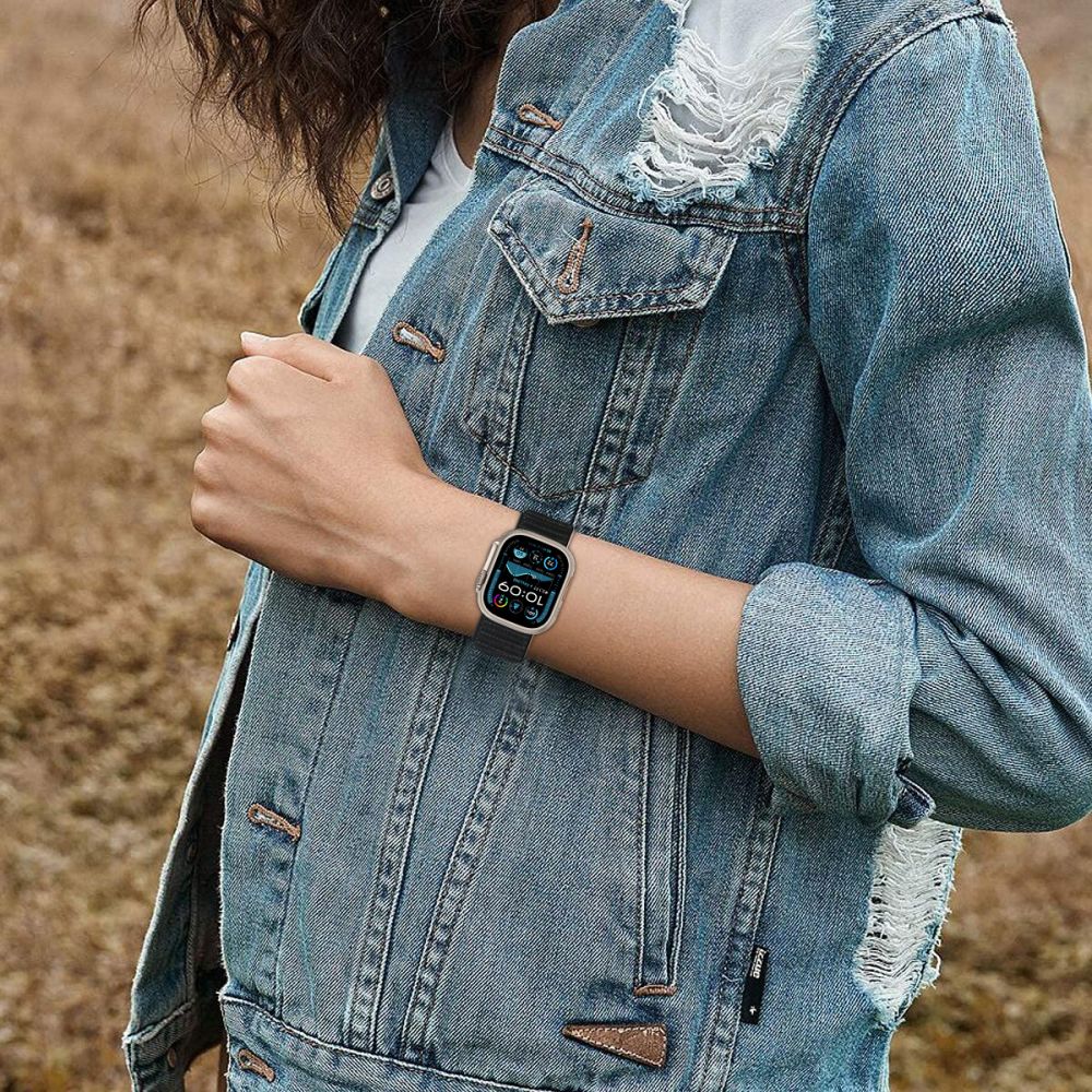 Tech-Protect nailoninis dirželis Apple Watch 44/45/46/49 mm – juodas -- Apple Watch 44