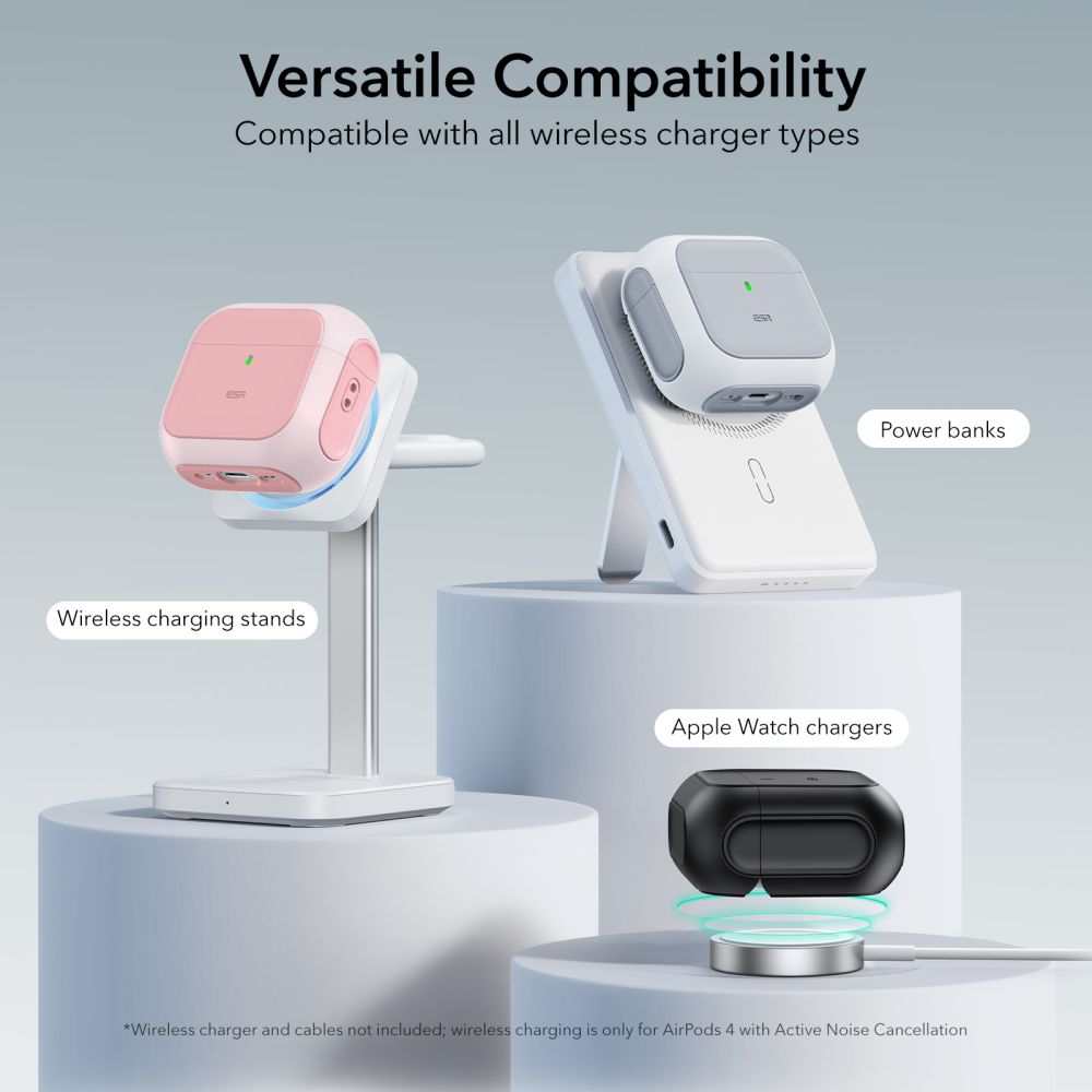 Dėklas ESR Orbit HaloLock MagSafe, skirtas AirPods 4 - rožinis -- AirPods 4