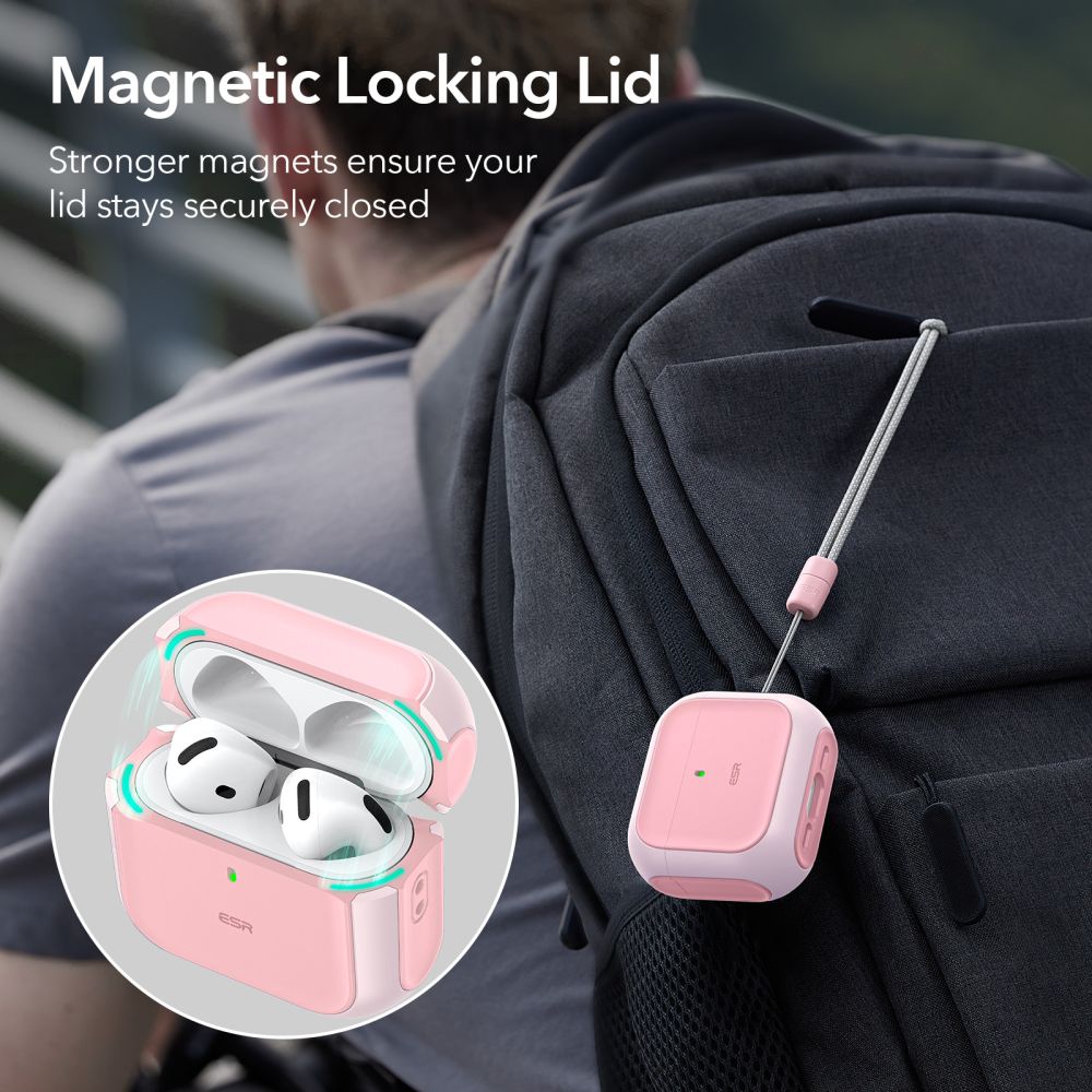 Dėklas ESR Orbit HaloLock MagSafe, skirtas AirPods 4 - rožinis -- AirPods 4
