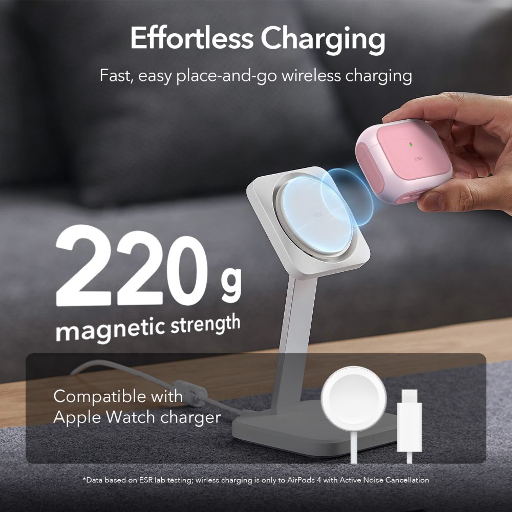 Dėklas ESR Orbit HaloLock MagSafe, skirtas AirPods 4 - rožinis -- AirPods 4