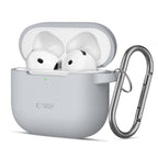 Tech-Protect silikoninis dėklas AirPods 4 su kabliuku – pilkas -- AirPods 4