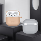 Tech-Protect silikoninis dėklas AirPods 4 su kabliuku – pilkas -- AirPods 4