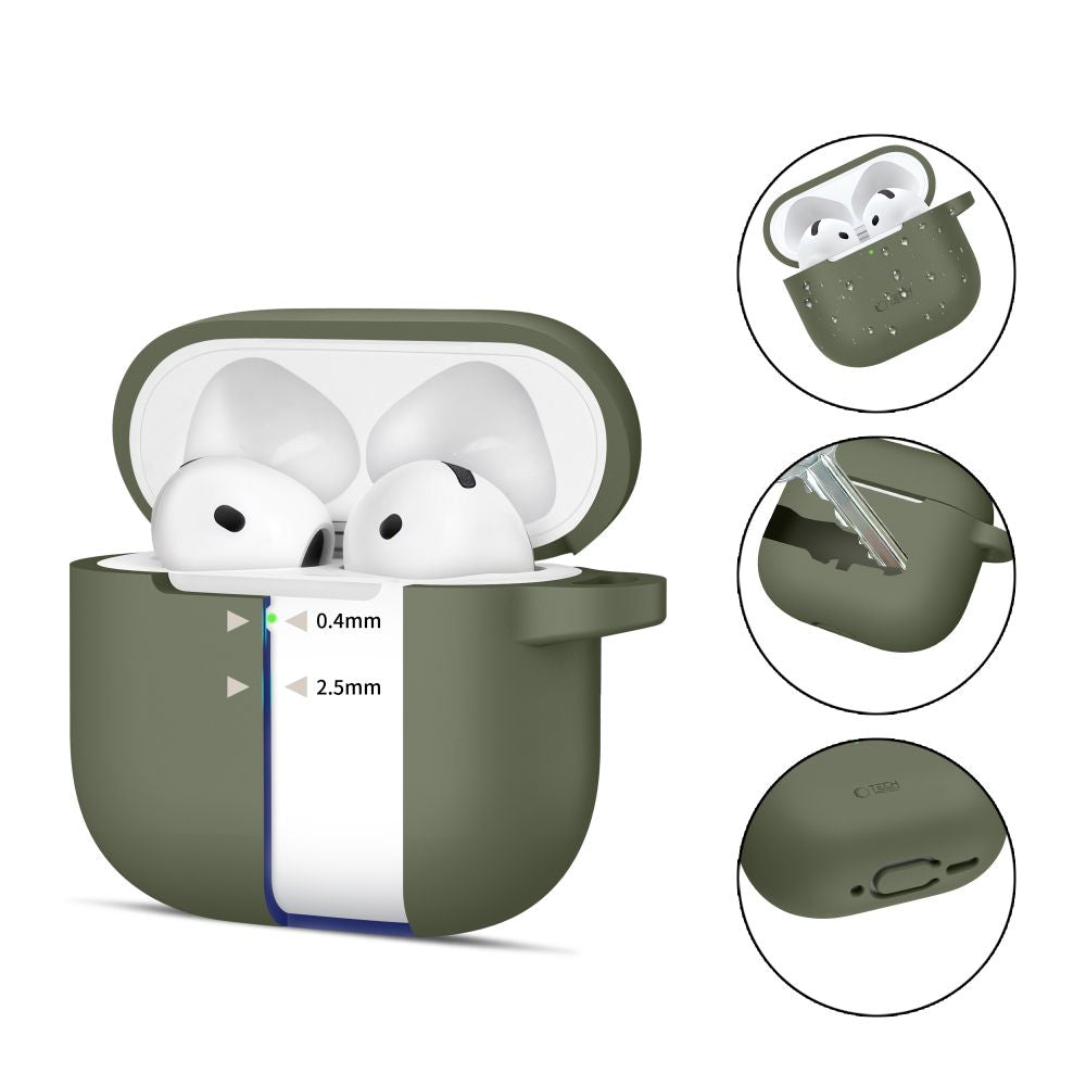 Tech-Protect dėklas AirPods 4 su kabliuku – žalias -- AirPods 4