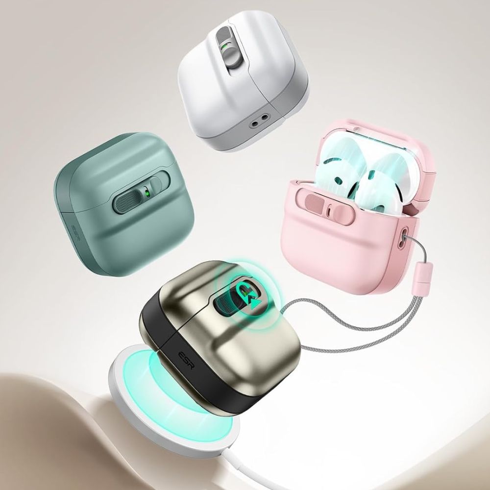 Dėklas ESR Pulse HaloLock MagSafe, skirtas AirPods 4 - juodas -- AirPods 4