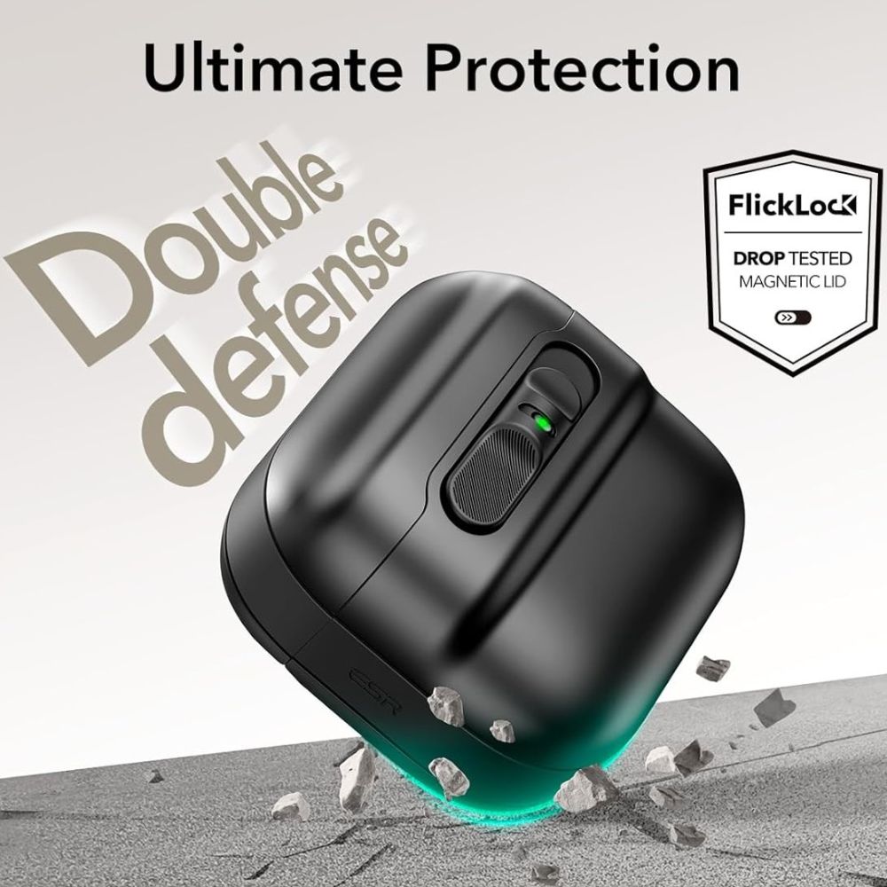 Dėklas ESR Pulse HaloLock MagSafe, skirtas AirPods 4 - juodas -- AirPods 4