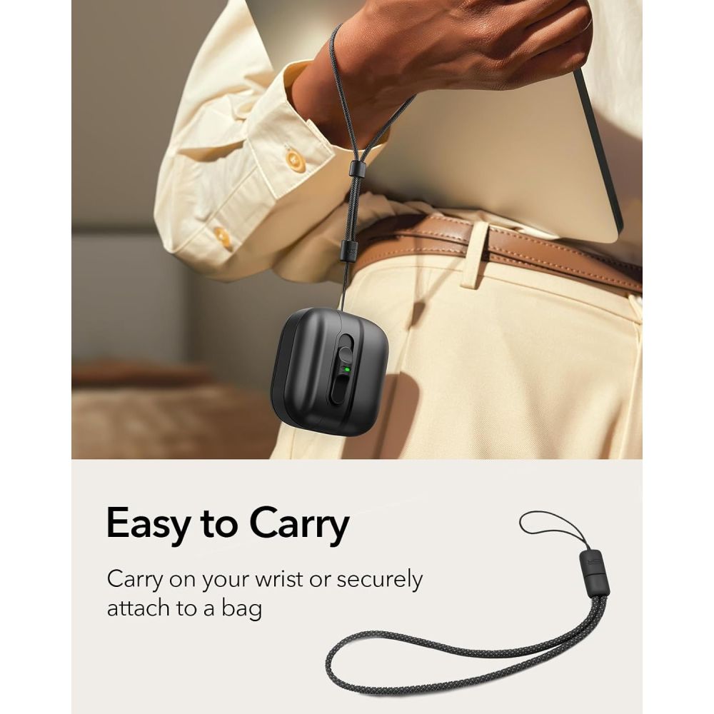 Dėklas ESR Pulse HaloLock MagSafe, skirtas AirPods 4 - juodas -- AirPods 4