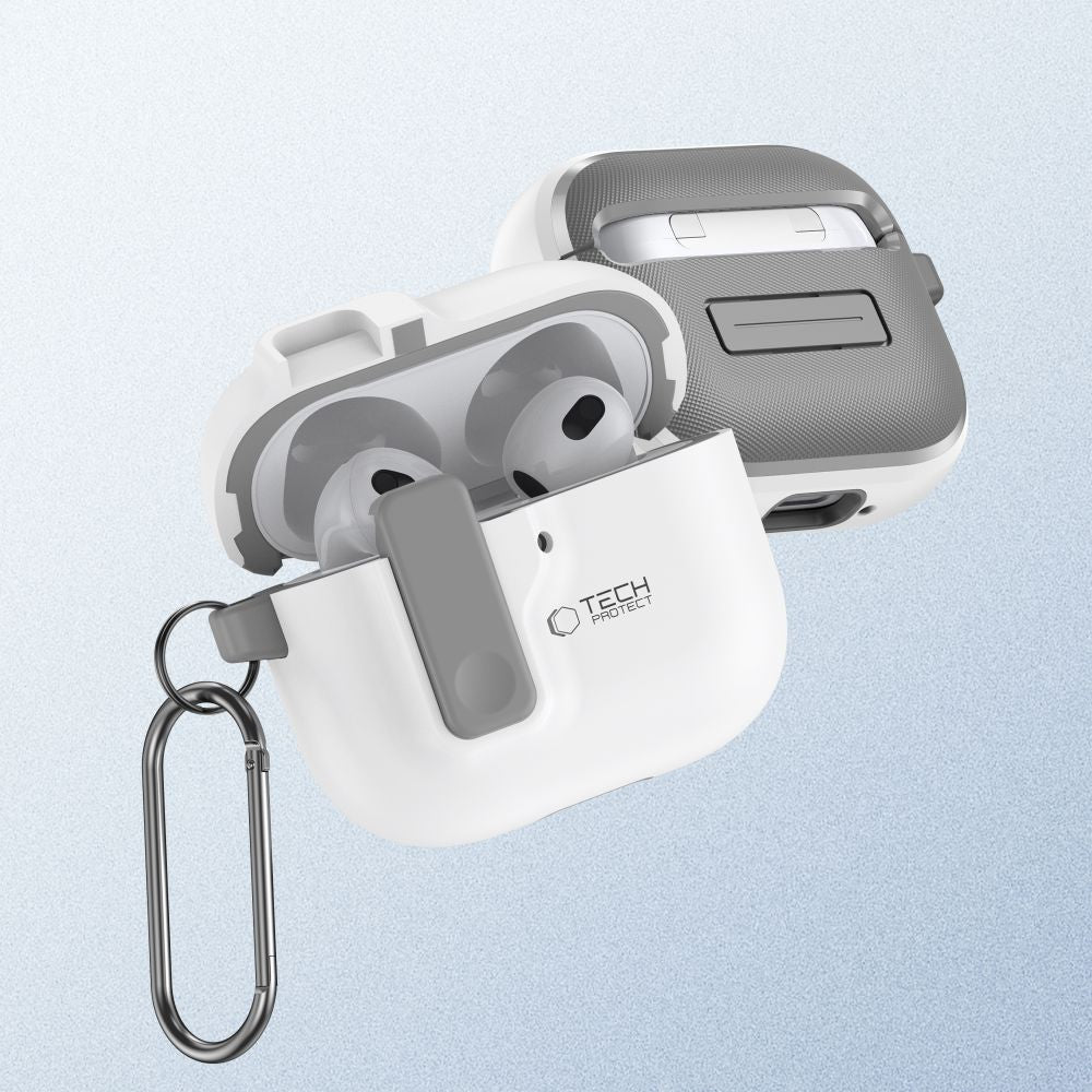 Tech-Protect Slim Hook dėklas AirPods 4 – baltas -- AirPods 4