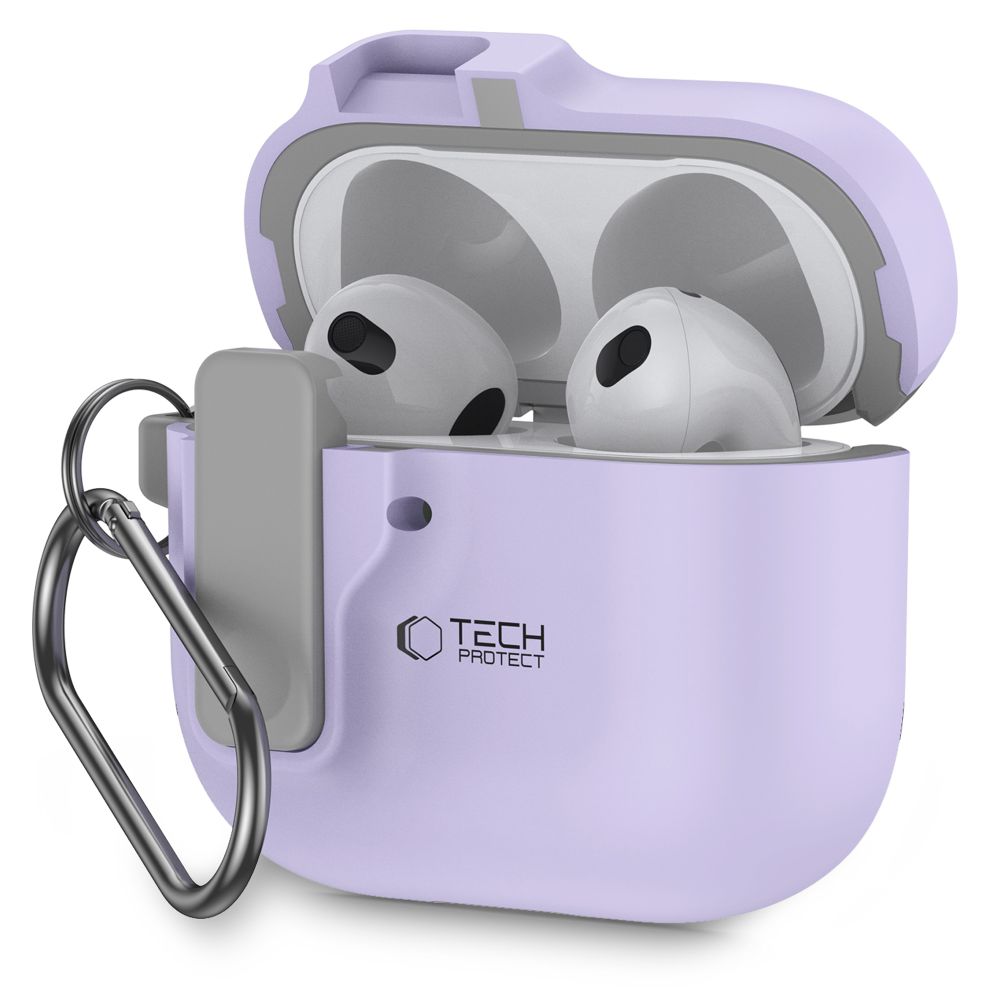 Tech-Protect Slim Hook dėklas AirPods 4 – violetinis -- AirPods 4