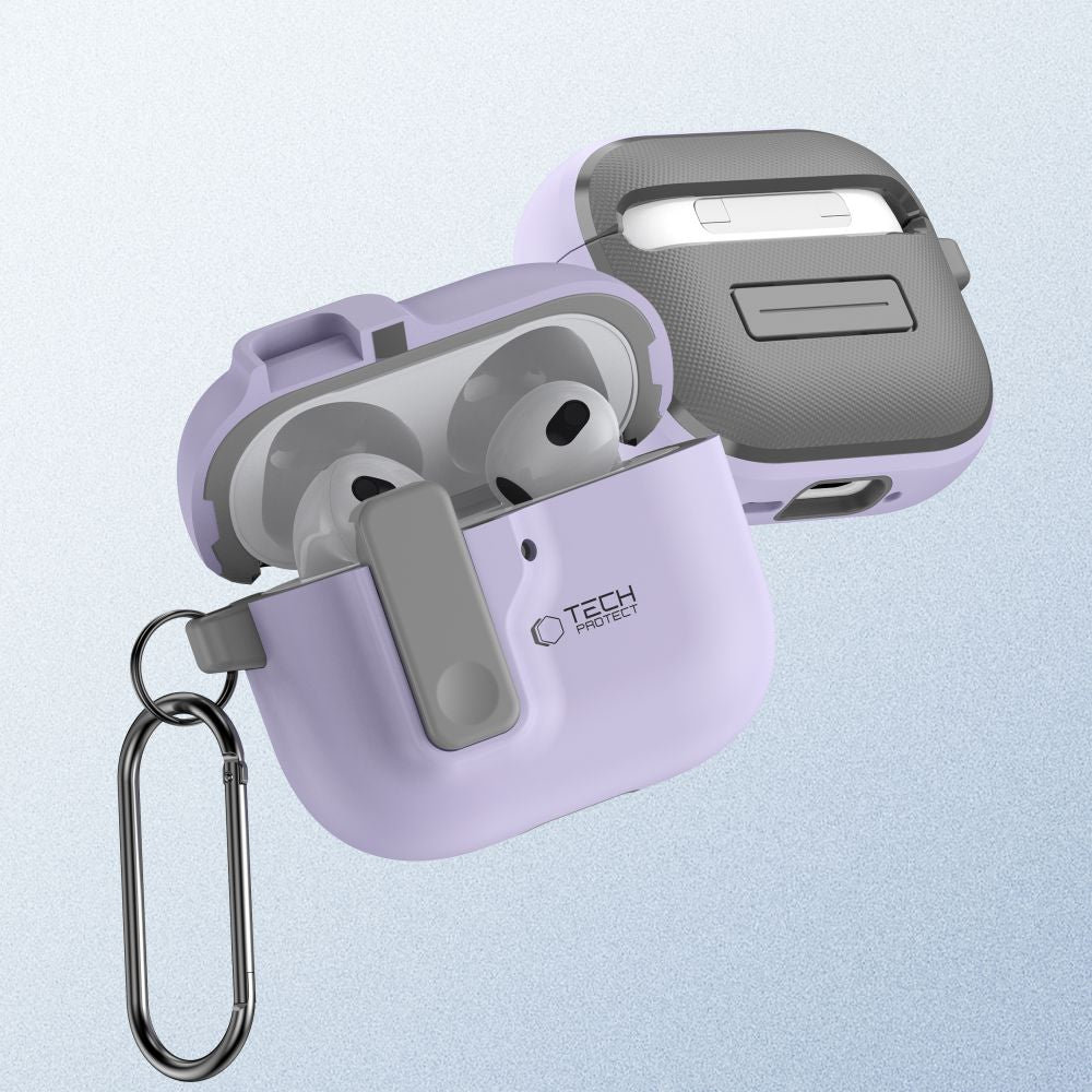 Tech-Protect Slim Hook dėklas AirPods 4 – violetinis -- AirPods 4
