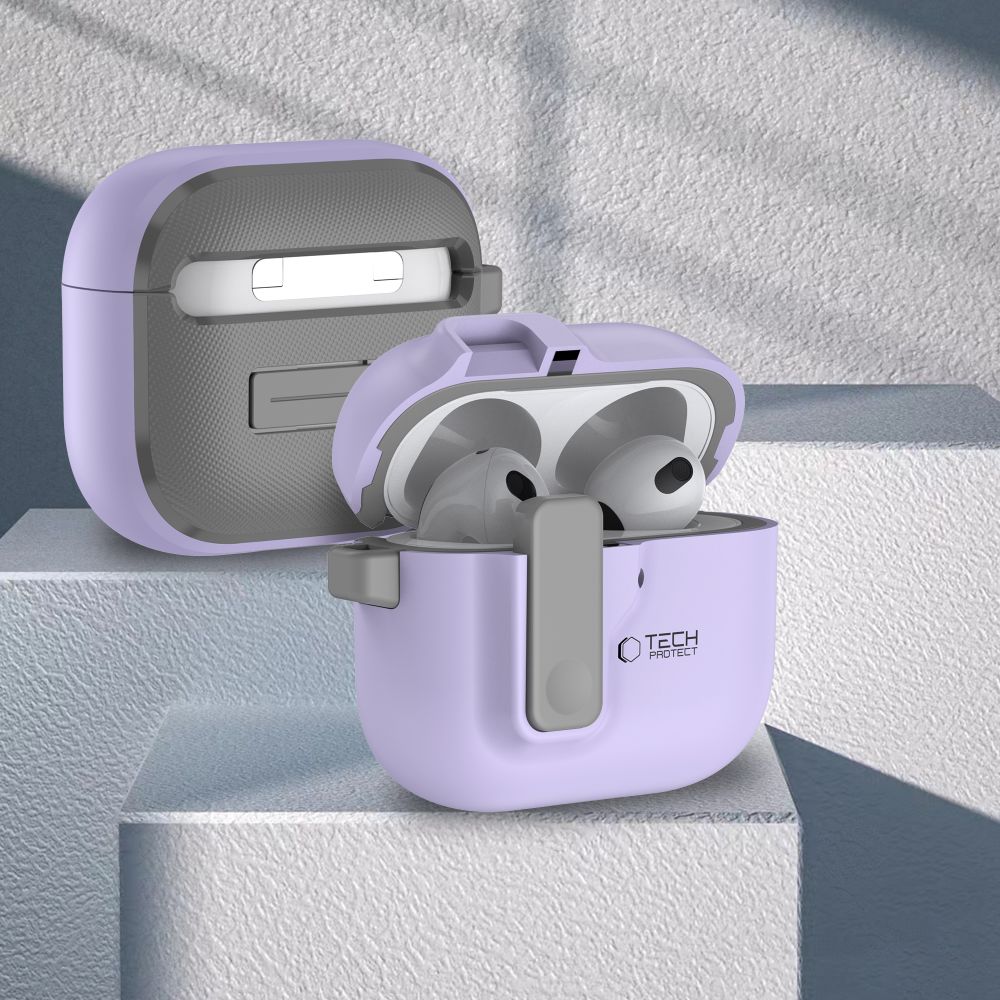 Tech-Protect Slim Hook dėklas AirPods 4 – violetinis -- AirPods 4