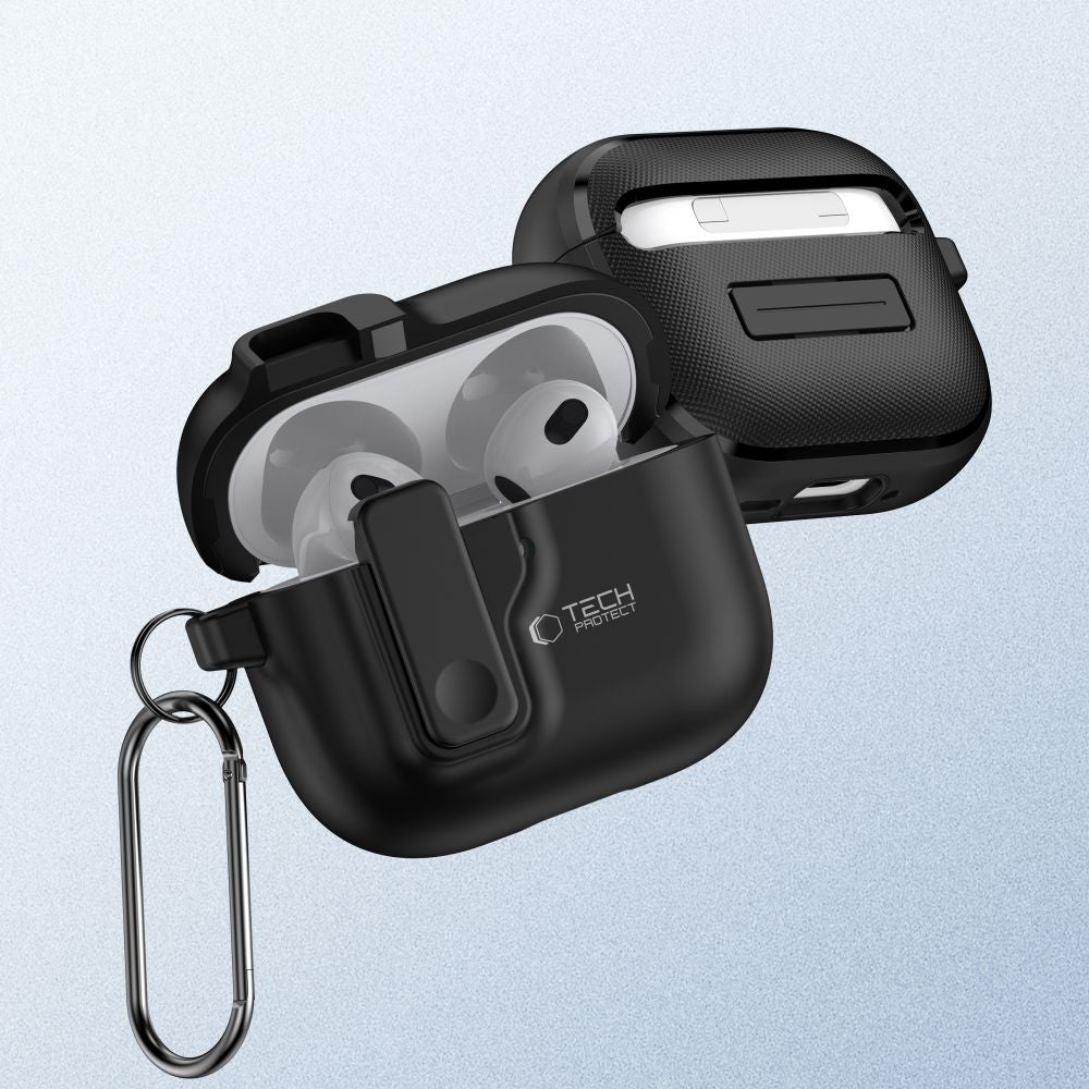 Tech-Protect Slim Hook dėklas AirPods 4 – juodas -- AirPods 4