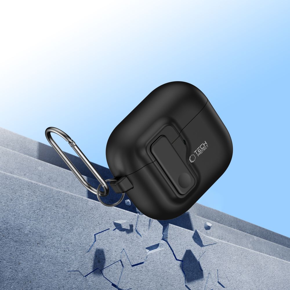 Tech-Protect Slim Hook dėklas AirPods 4 – juodas -- AirPods 4
