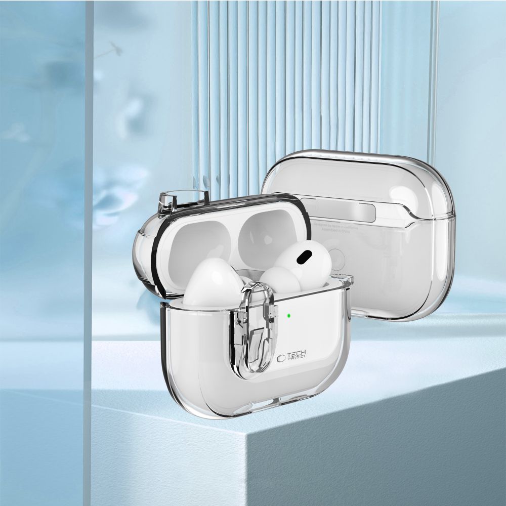 Tech-Protect Slim Hook dėklas AirPods 1/2 – skaidrus -- AirPods 1