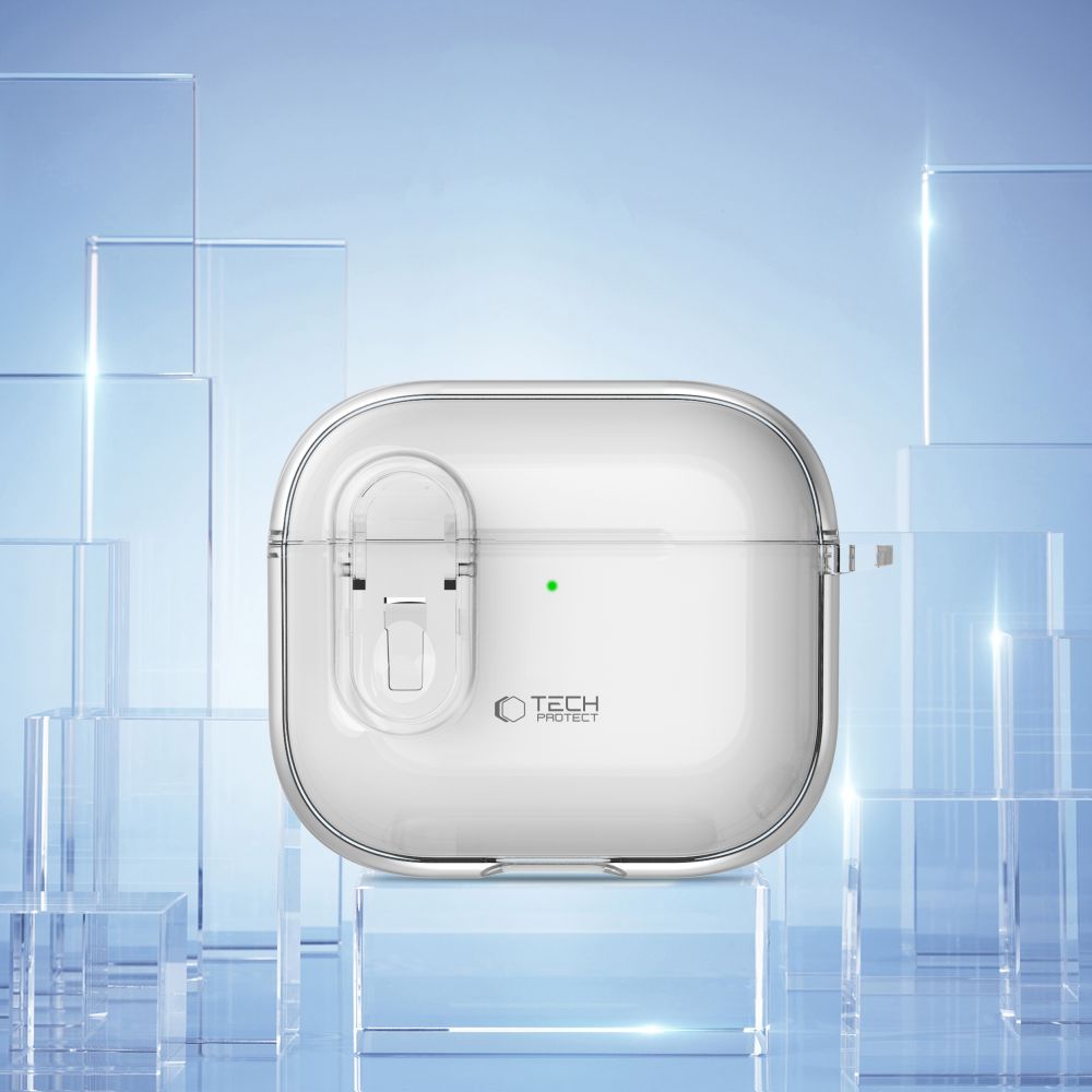 Tech-Protect Slim Hook dėklas AirPods 4 – skaidrus -- AirPods 4