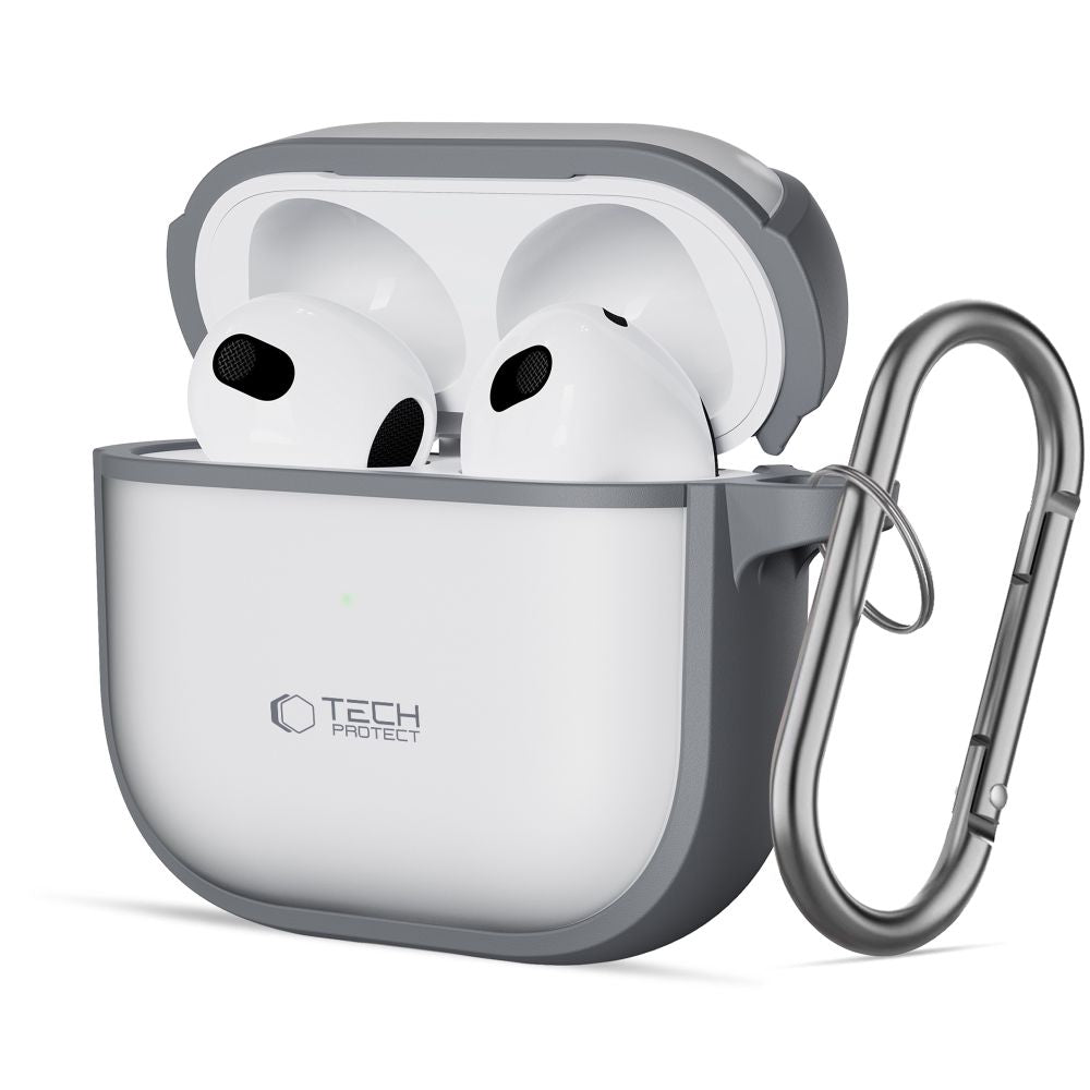 Tech-Protect Magmat dėklas AirPods 4 – pilkas su kabliuku -- AirPods 4