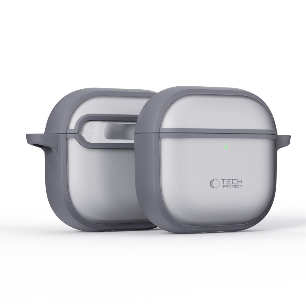 Tech-Protect Magmat dėklas AirPods 4 – pilkas su kabliuku -- AirPods 4