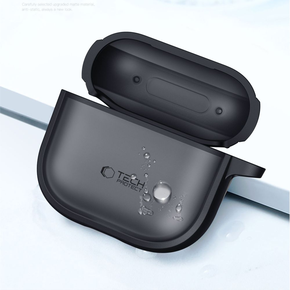 Tech-Protect Magmat dėklas AirPods 4 – pilkas su kabliuku -- AirPods 4