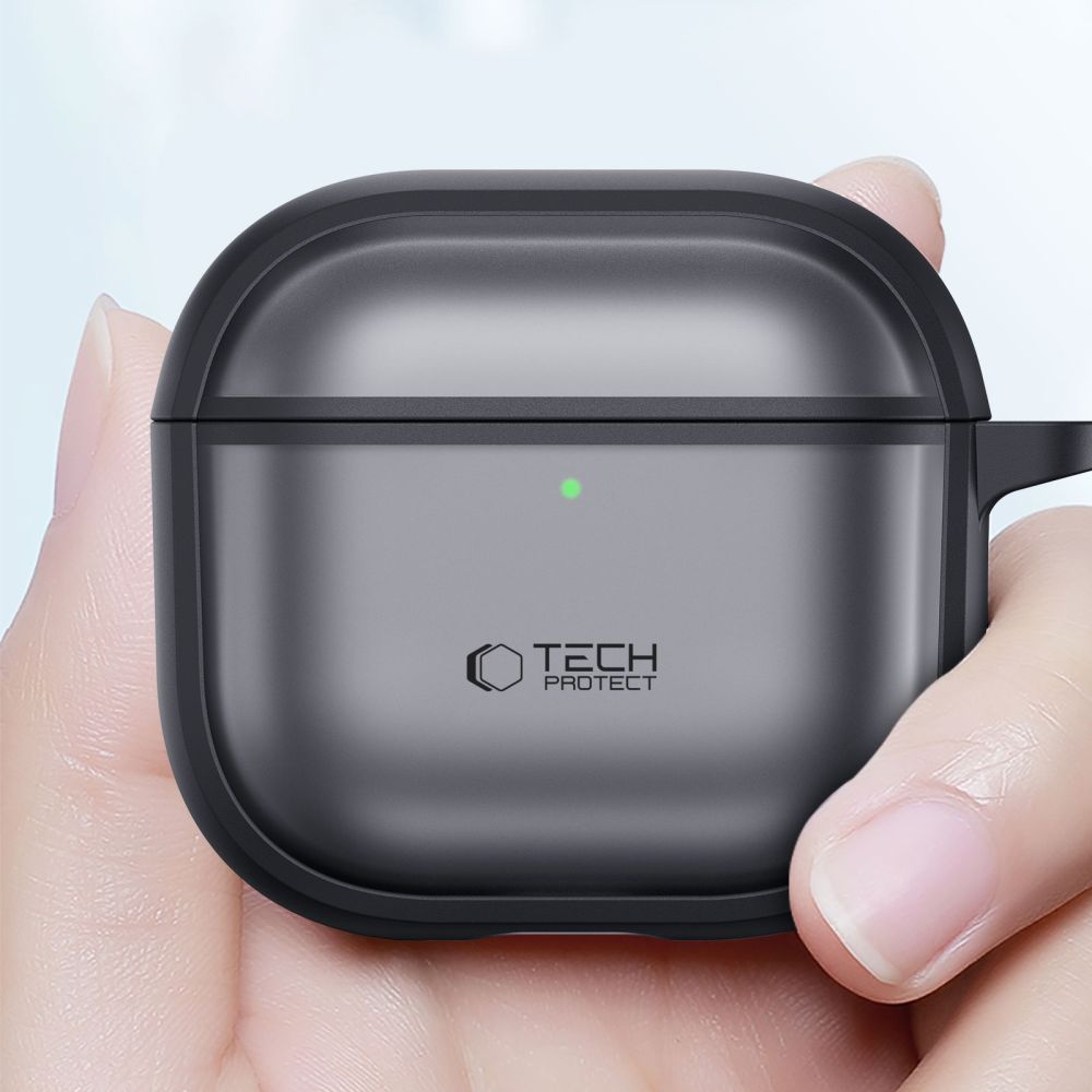 Tech-Protect Magmat dėklas AirPods 4 – pilkas su kabliuku -- AirPods 4