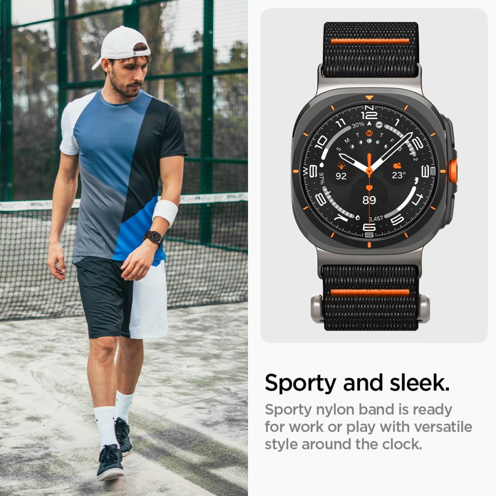 Spigen DuraPro dirželis, skirtas Samsung Galaxy Watch Ultra 47mm – juodas