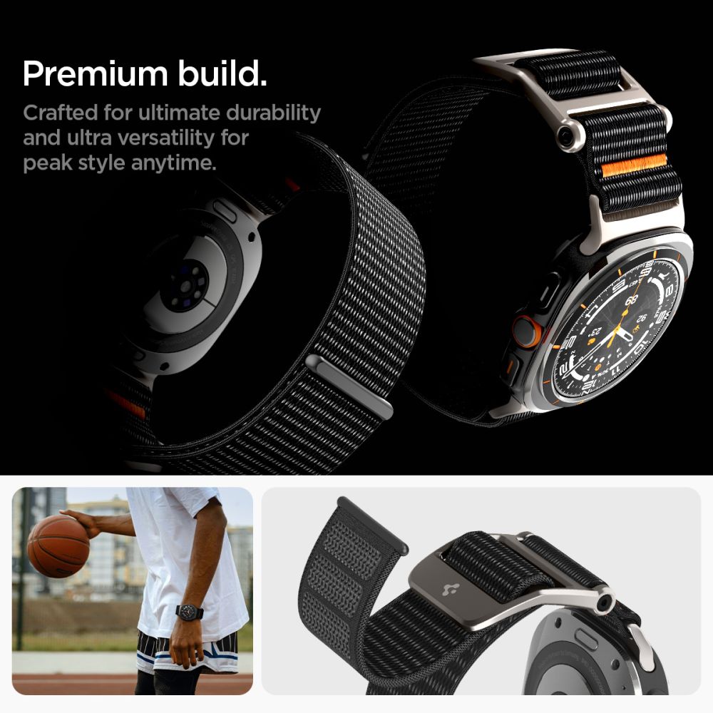 Spigen DuraPro dirželis, skirtas Samsung Galaxy Watch Ultra 47mm – juodas