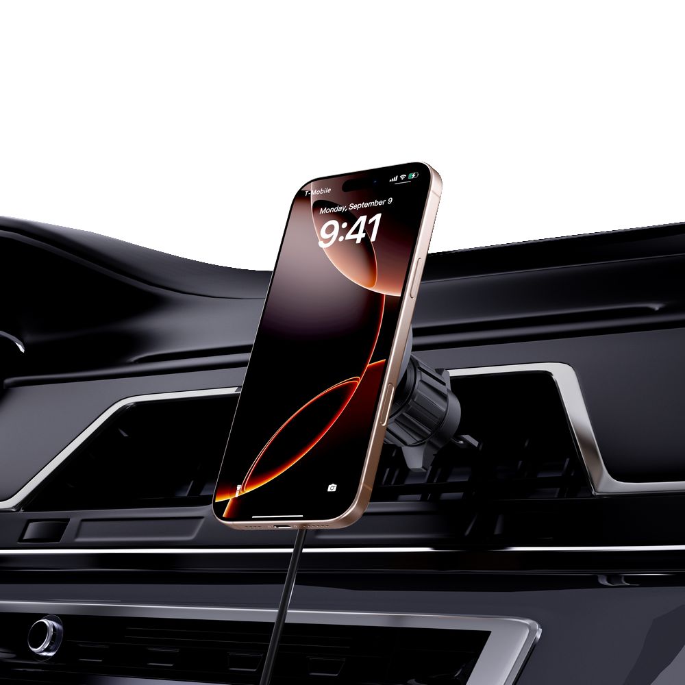 Tech-Protect automobilinis laikiklis su indukciniu įkrovikliu MM15W-V7 QI2 - juodas -- Cell phone holders