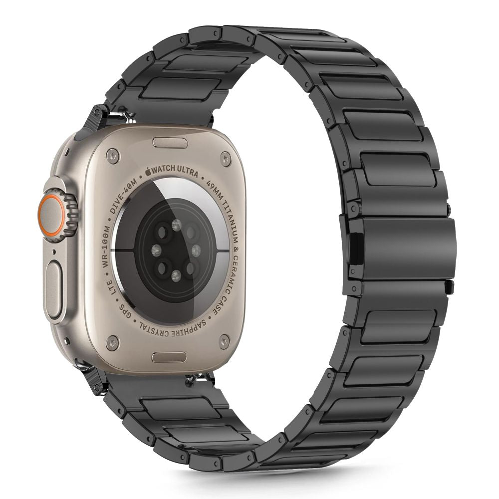 Tech-Protect nerūdijančio plieno apyrankė Apple Watch 44/45/46/49 mm – juoda -- Apple Watch 44