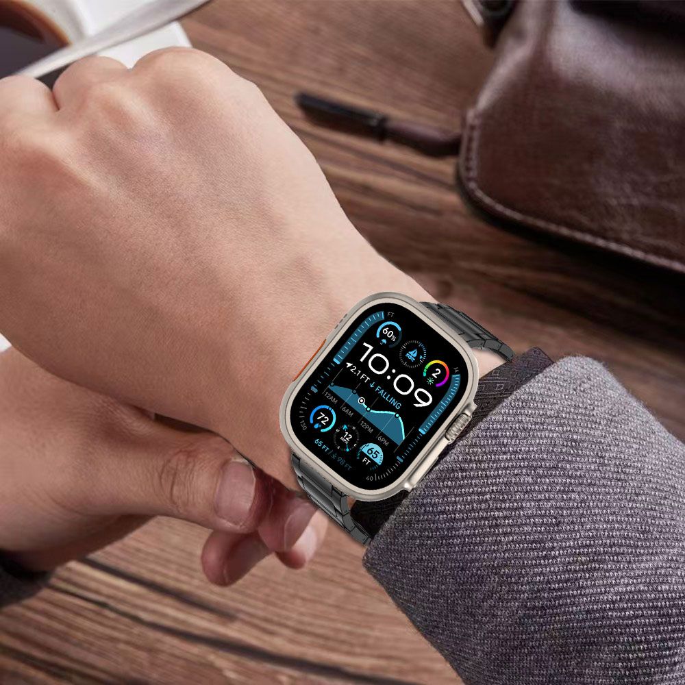 Tech-Protect nerūdijančio plieno apyrankė Apple Watch 44/45/46/49 mm – juoda -- Apple Watch 44