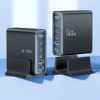 Tech-Protect DC140W-GAN 5-PORT PD140W/QC3.0 įkrovimo stotelė - juodas -- Cell phone chargers