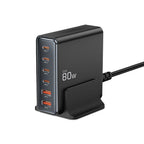 Tech-Protect DC80W-GAN 6-PORT PD80W/QC3.0 įkrovimo stotelė - juodas -- Cell phone chargers