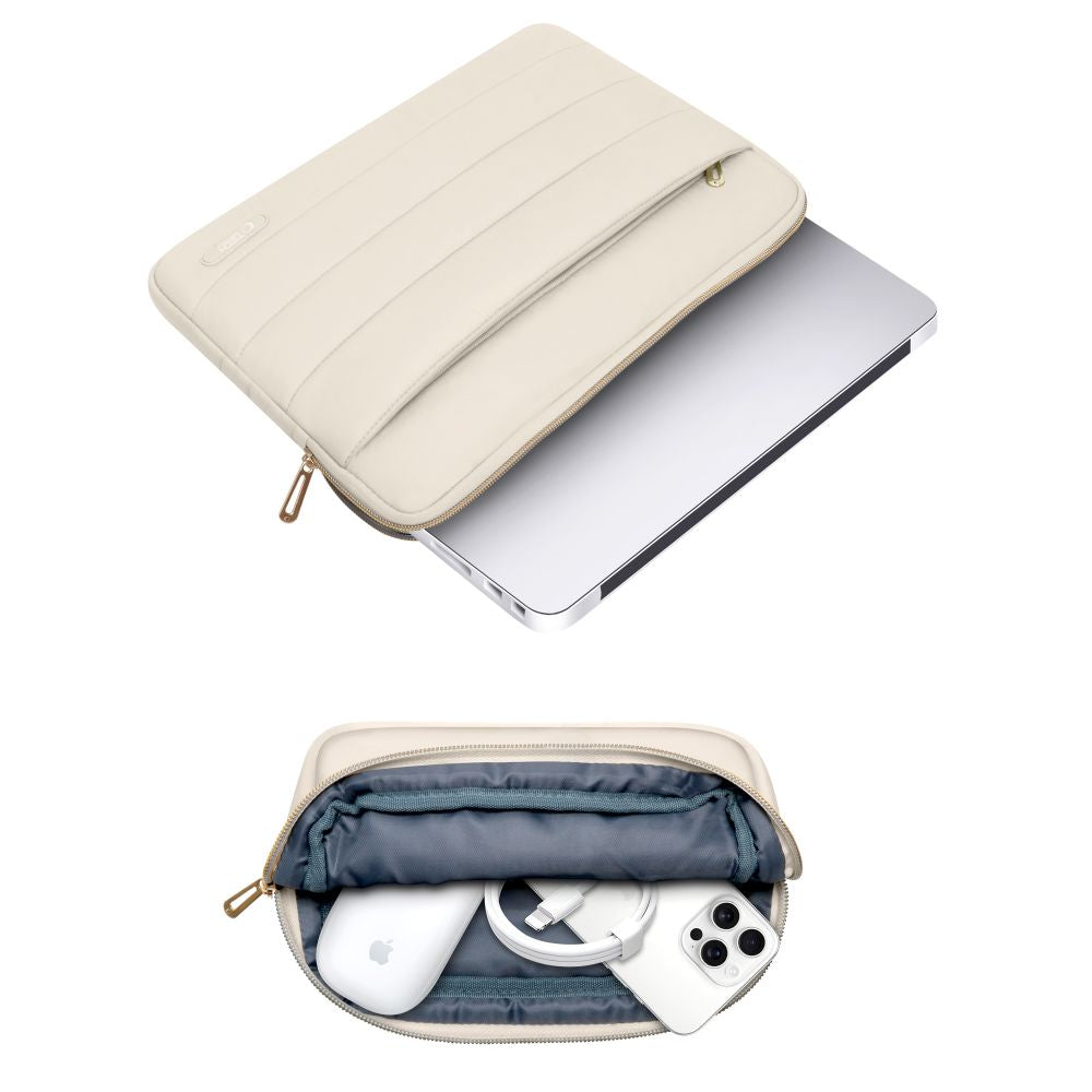 Tech-Protect Puffy 13-14 nešiojamojo kompiuterio krepšys - Rusvas -- Laptop Bags