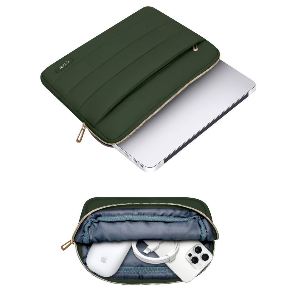 Nešiojamojo kompiuterio krepšys 15-16 Tech-Protect Puffy - Alyvuogių spalvos -- Laptop Bags