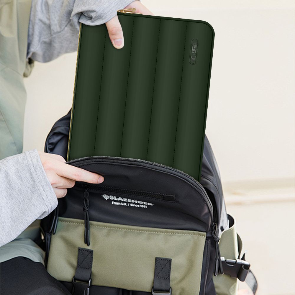 Nešiojamojo kompiuterio krepšys 15-16 Tech-Protect Puffy - Alyvuogių spalvos -- Laptop Bags