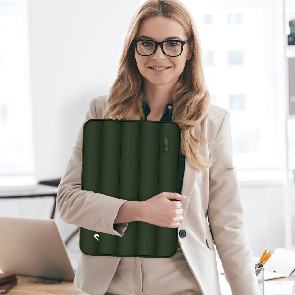 Nešiojamojo kompiuterio krepšys 15-16 Tech-Protect Puffy - Alyvuogių spalvos -- Laptop Bags