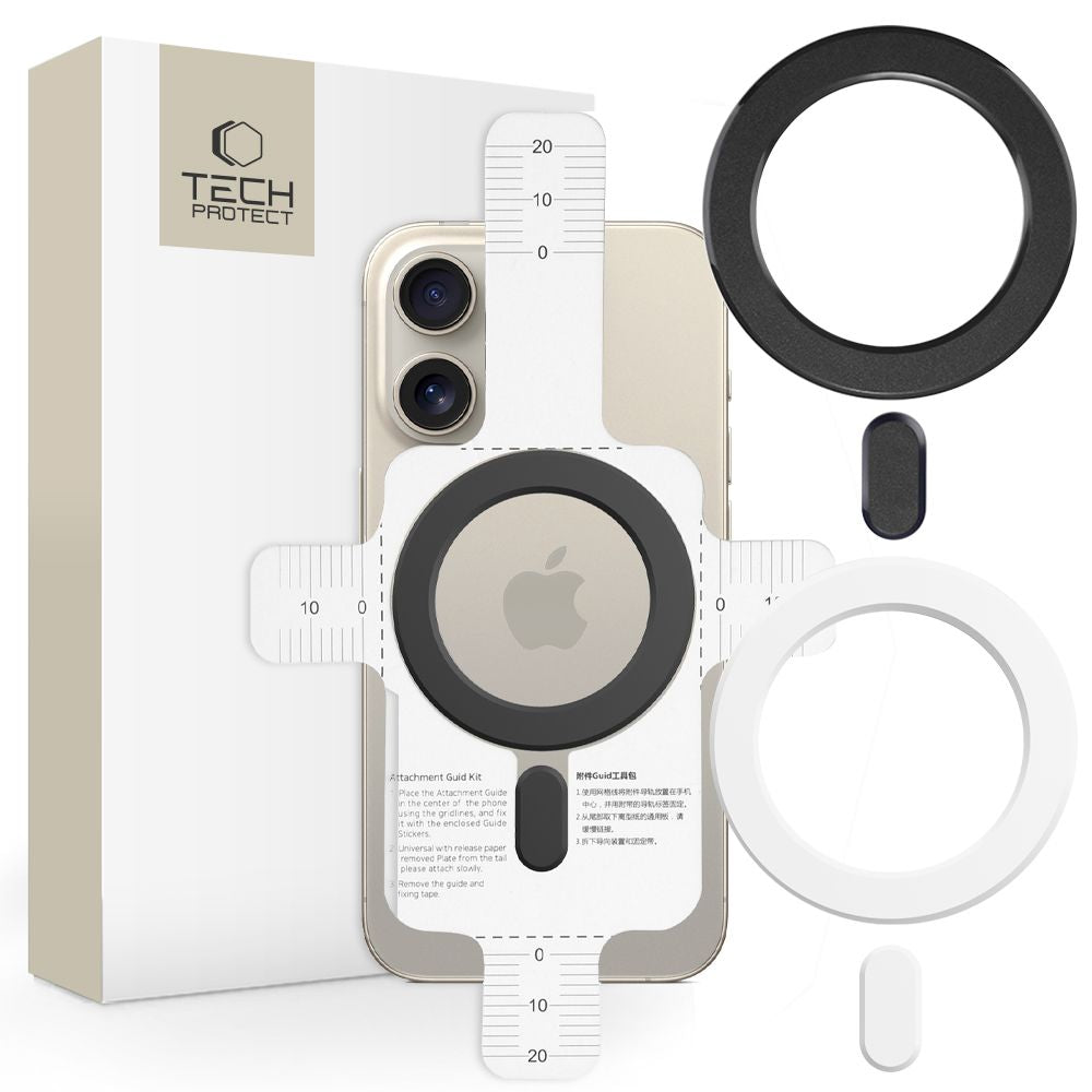 Tech-Protect MagSafe žiedas MMP-100 (2 vnt.) - baltas - juodas -- Cell phone holders Pirmasis paveikslėlis