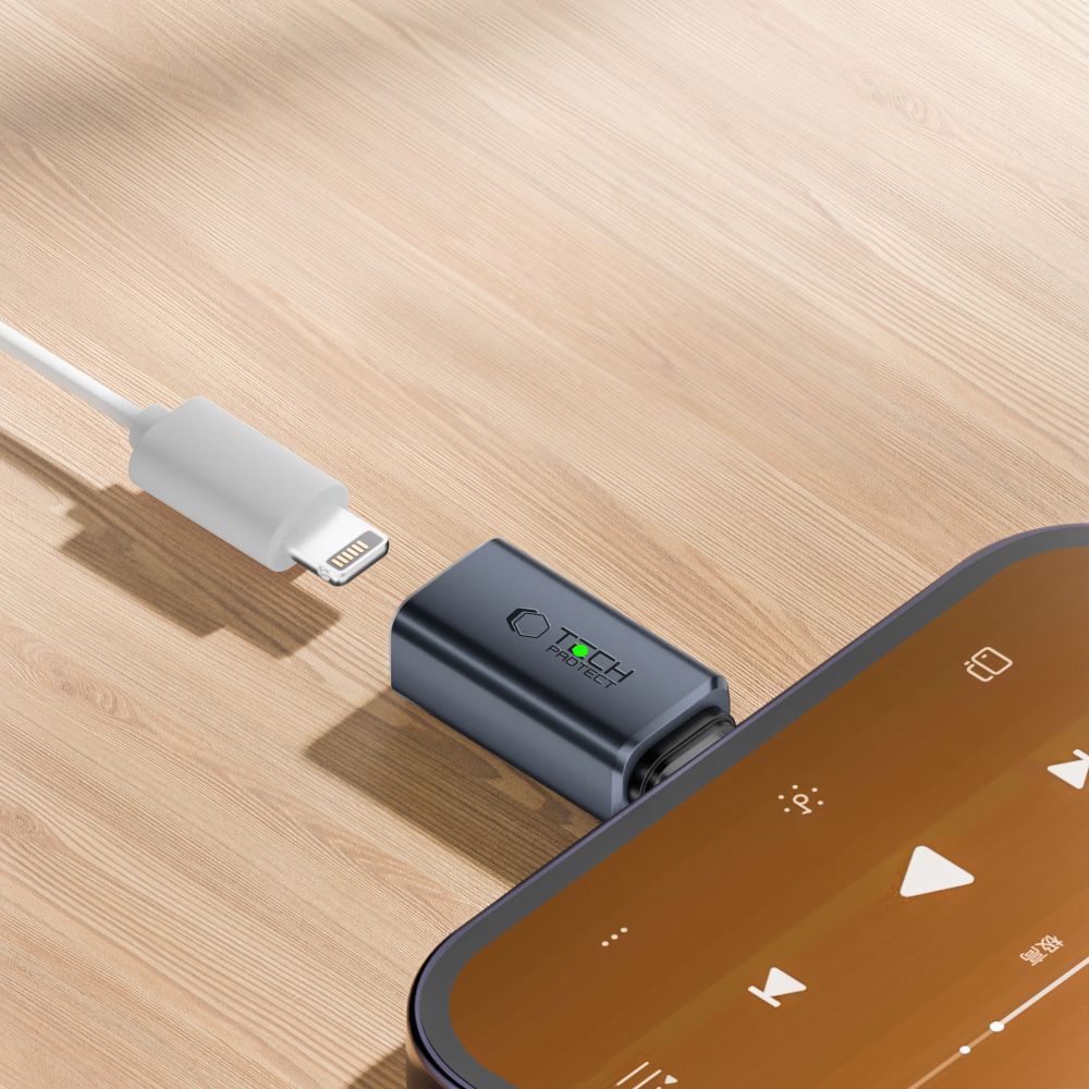 Tech-Protect UltraBoost Type-C į Lightning adapteris - pilkas -- Cell phone cables