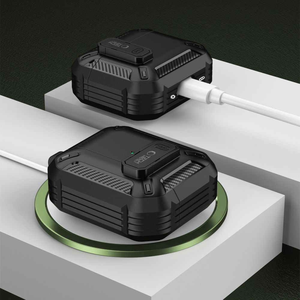 Tech-Protect Carbonox dėklas AirPods 4 – juodas -- AirPods 4
