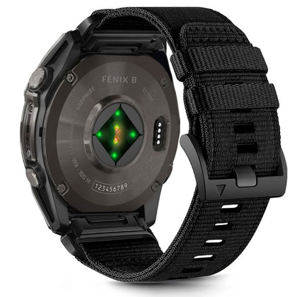 Tech-Protect nailoninis dirželis, skirtas Garmin Fenix ​​5X / 5X PLUS / 6X / 6X PRO / 7X / 8 (51 mm) – juodas -- Watch Straps