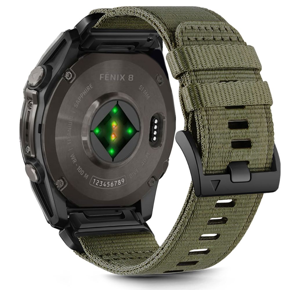 Tech-protect nylon strap skirtas garmin fenix 5x / 5x PLUS / 6x / 6x PRO / 7x / 8 (51 mm) - žalia -- Watch Straps