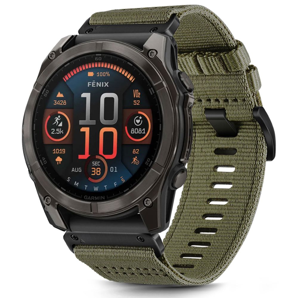 Tech-protect nylon strap skirtas garmin fenix 5x / 5x PLUS / 6x / 6x PRO / 7x / 8 (51 mm) - žalia -- Watch Straps