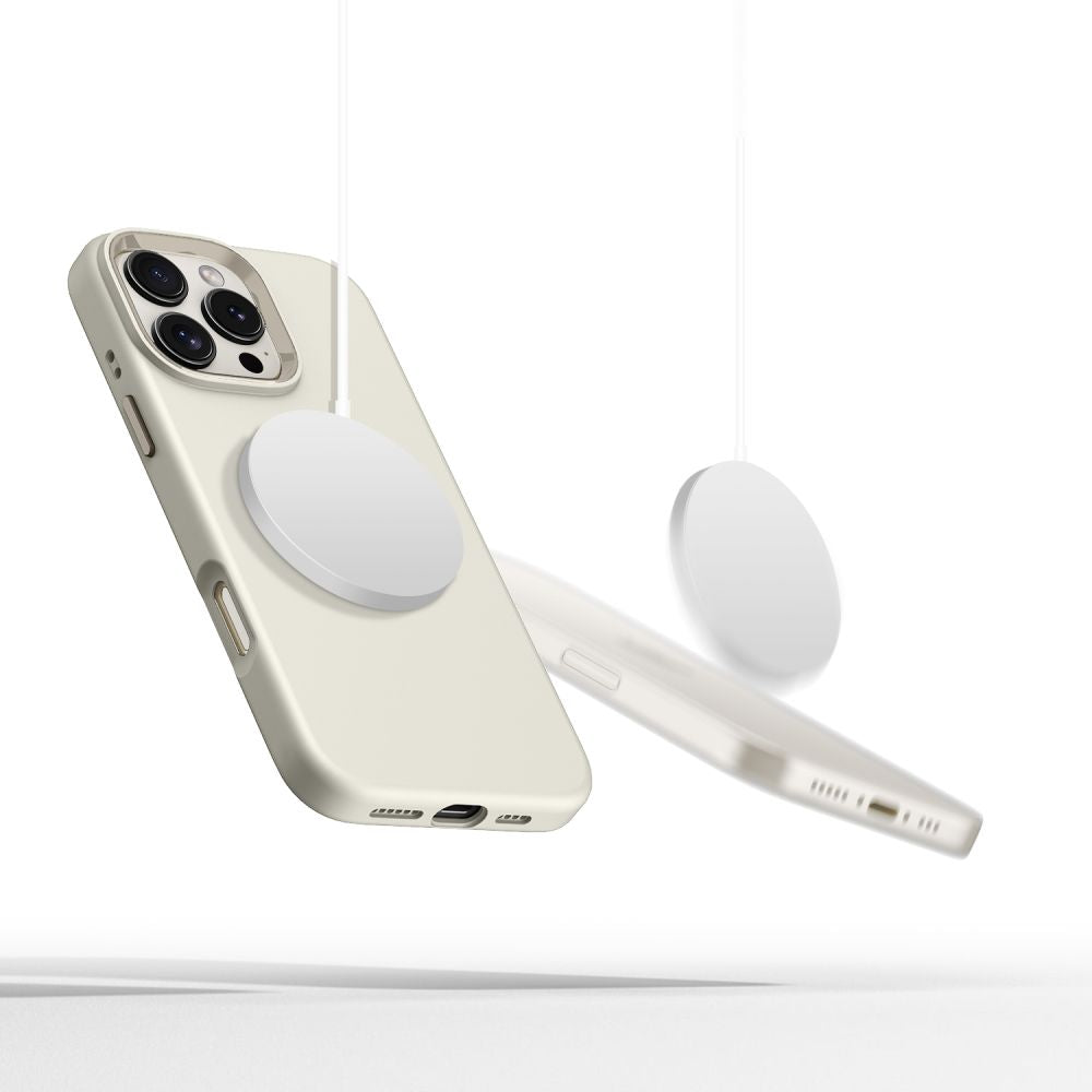 Tech-Protect silikoninis MagSafe dėklas iPhone 16 Pro – smėlinis -- iPhone 16 Pro