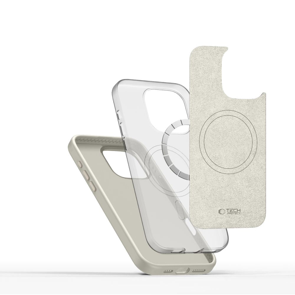 Tech-Protect silikoninis MagSafe dėklas iPhone 16 Pro – smėlinis -- iPhone 16 Pro
