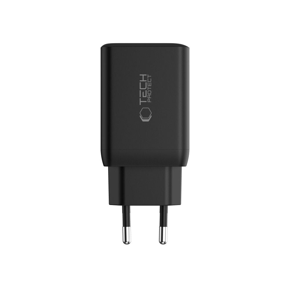 Tech-Protect NC45W-GAN 2-PORT PD45W sieninis įkroviklis - juodas -- Cell phone chargers